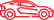 icono de auto color rojo